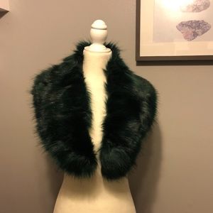 Dark Green Fur Shawl/Scarf